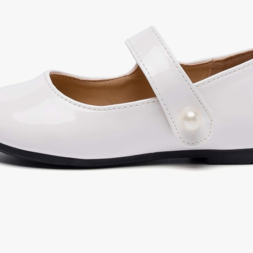 Charming White Kids Mary Jane Shoes Toddler/Little Girl NEW SZ 1 - Picture 5 of 6